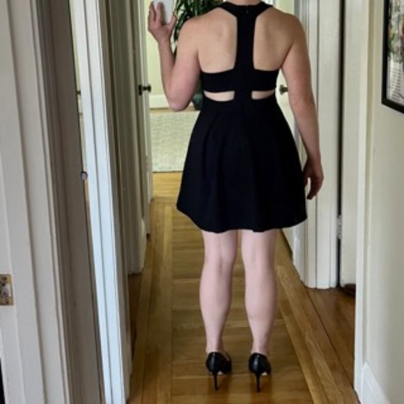 Lulu's Cutout and About Black Skater Dress - Picture 7 of 7